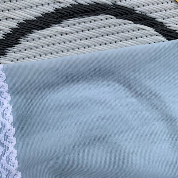 Vintage Sheer Chiffon Peignoir Robe Handmade Pastel Blue Dressing Gown - Picture 13 of 13